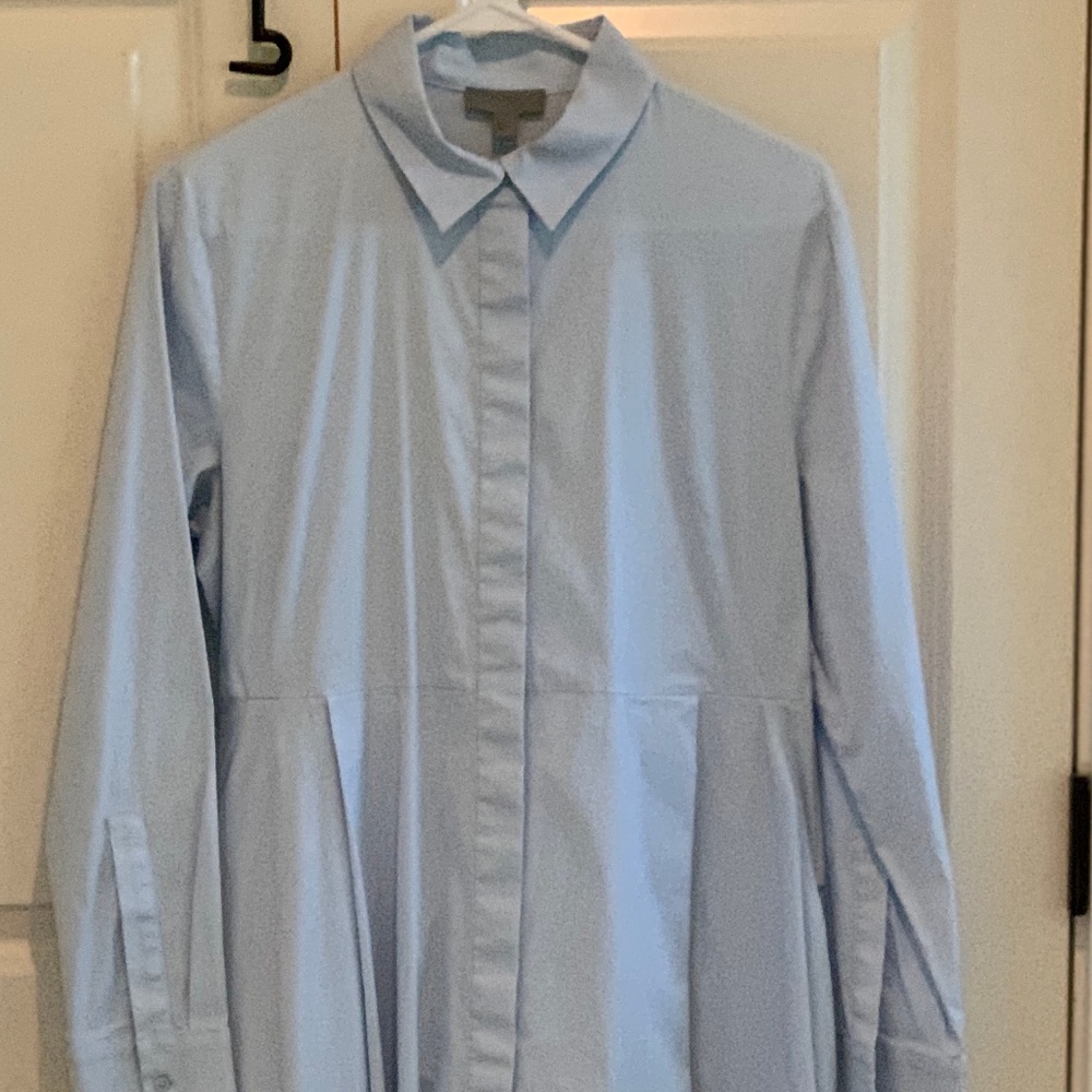 COS Women's Blue Flared Shirt Dress